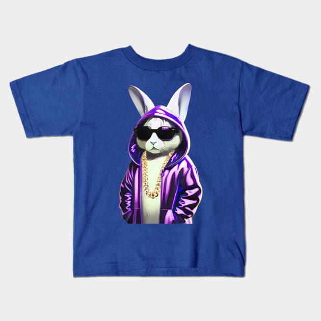 Hip-Hop Bunny Kids T-Shirt by Mr.PopArts